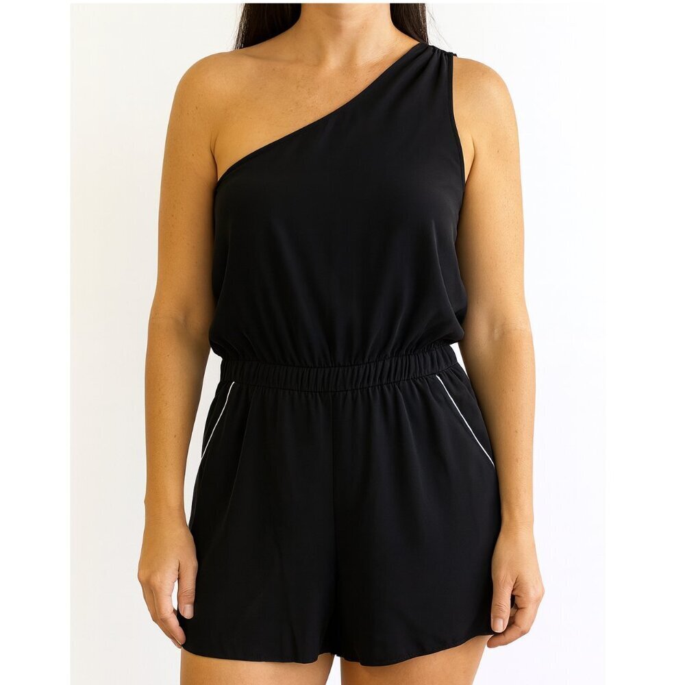 Ramy Brook Silk One-Shoulder Romper‎
